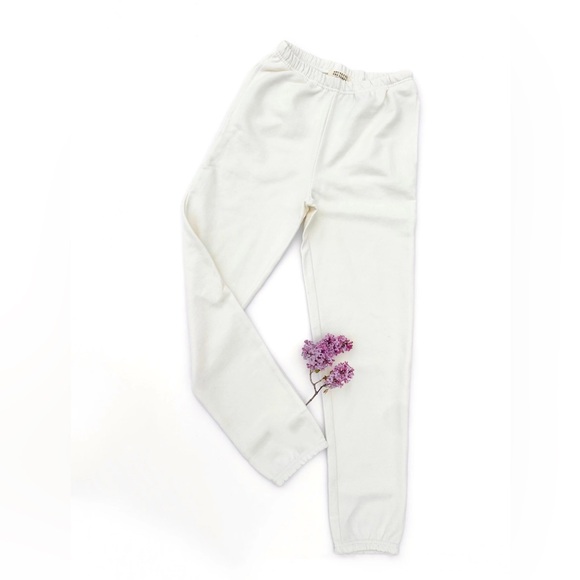 Brunette The Label Pants - Brunette The Label White Joggers | Size S/M, Super Comfy